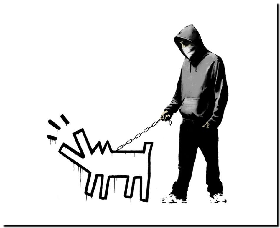 BANKSY STREET ART *FRAMED* CANVAS PRINT Choose your weapon 18x12