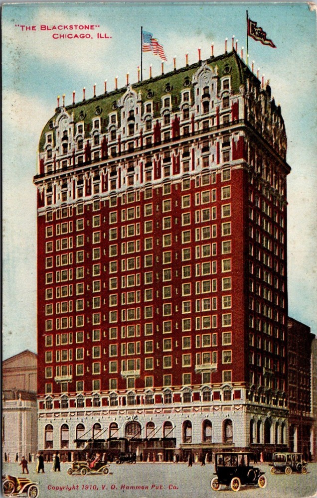 Chicago IL-Illinois, The Blackstone Building Exterior, Vintage Postcard