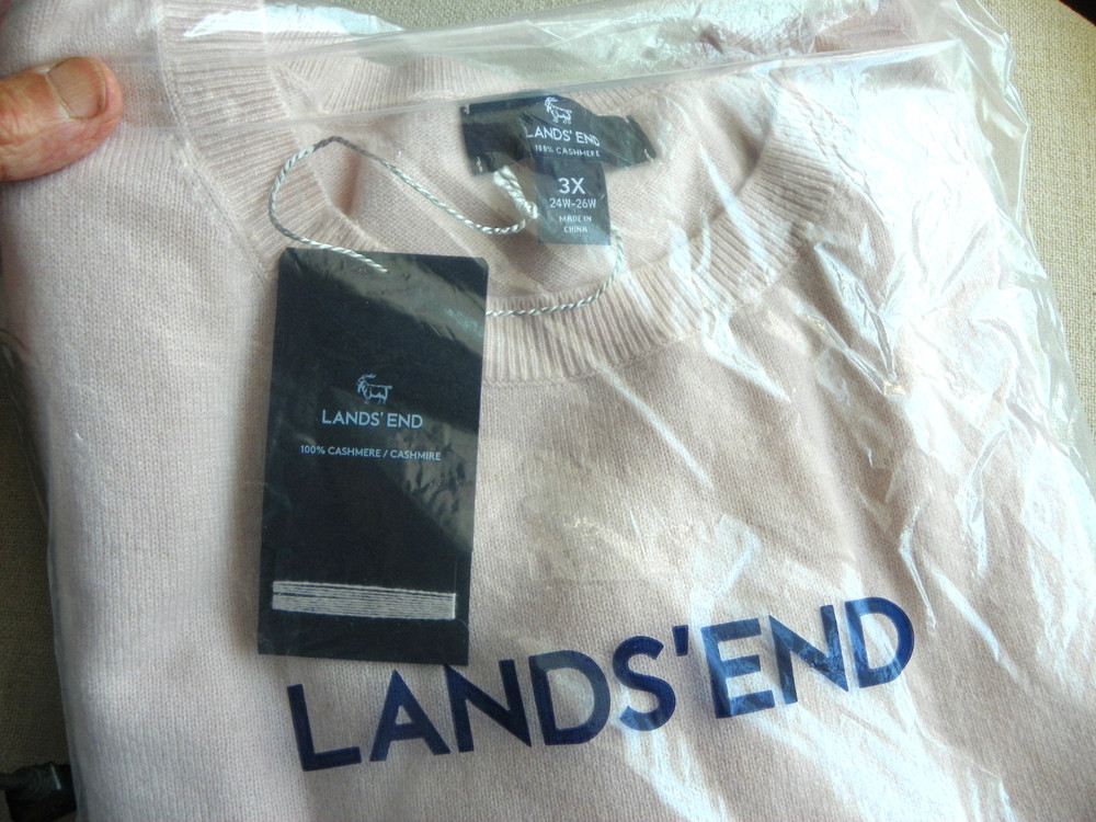 Lands' End 100% CASHMERE Women's size 3X Sweater    - NEW IN BAG -