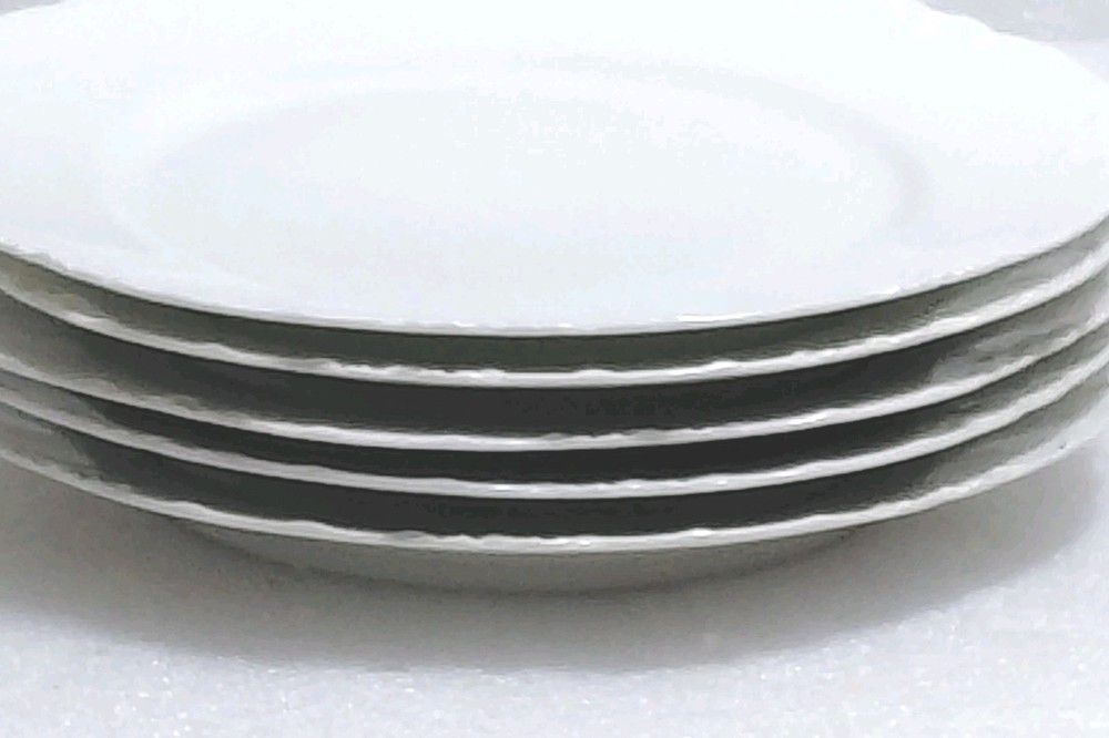 Set Of 5 Ranson By Haviland White  Scalloped Edge  8  5/8