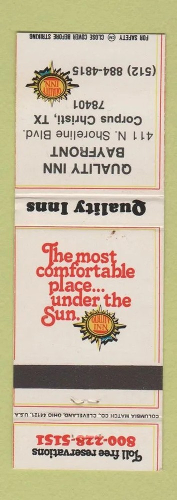 Matchbook Cover - Quality Inn Corpus Christi TX