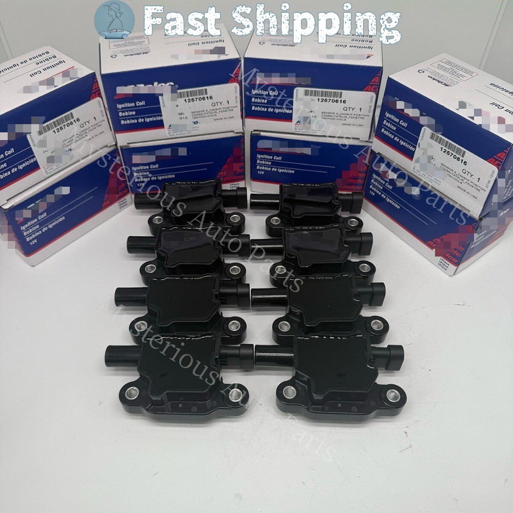 8X New AcDelco UF413 Ignition Coil & 41-110 Spark Plug & 9748UU Wire for GMC