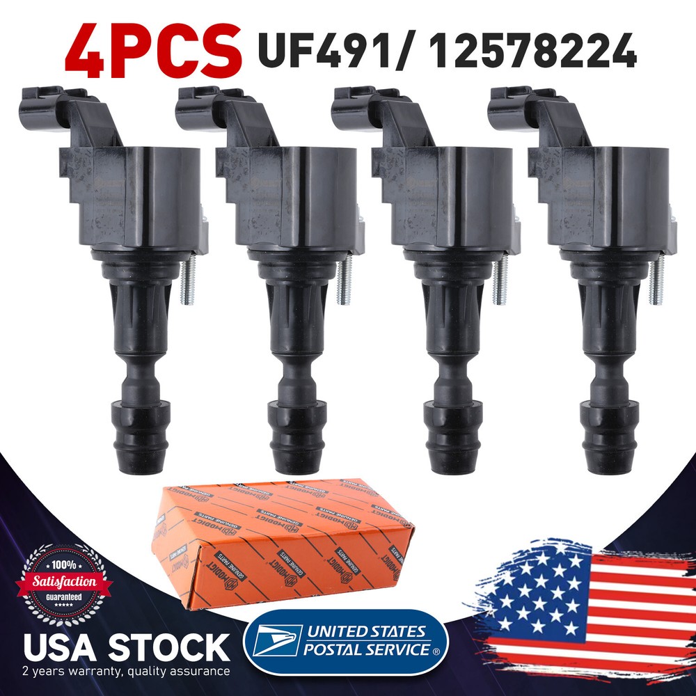 High Performance OEM Ignition Coils UF-491 12578224 Set of 4 for Saab 45905 2011 Model
