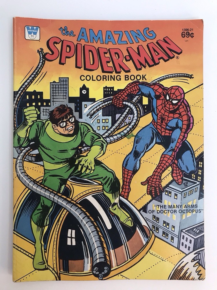 Vintage 1980 Whitman Coloring Book  The AMAZING SPIDERMAN  #1396-21 Marvel