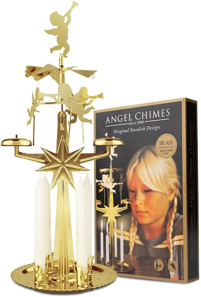 Original Swedish , Carousel and 4 Candles – Scandinavian Spinning Festive Chimes