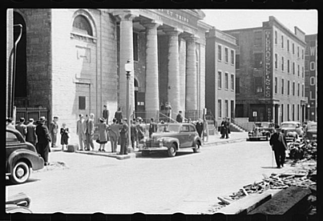 Old cathedral,St. Louis,Missouri,MO,May 1940,John Vachon,FSA,United States