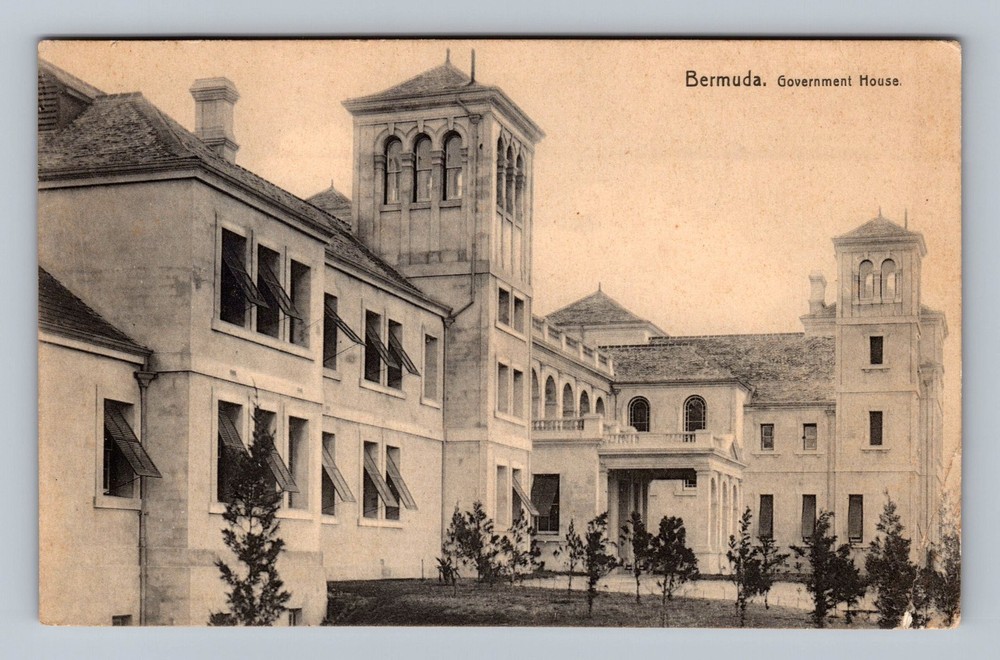 Bermuda- Government House Souvenir Old Postal Card View PC Vintage Postcard