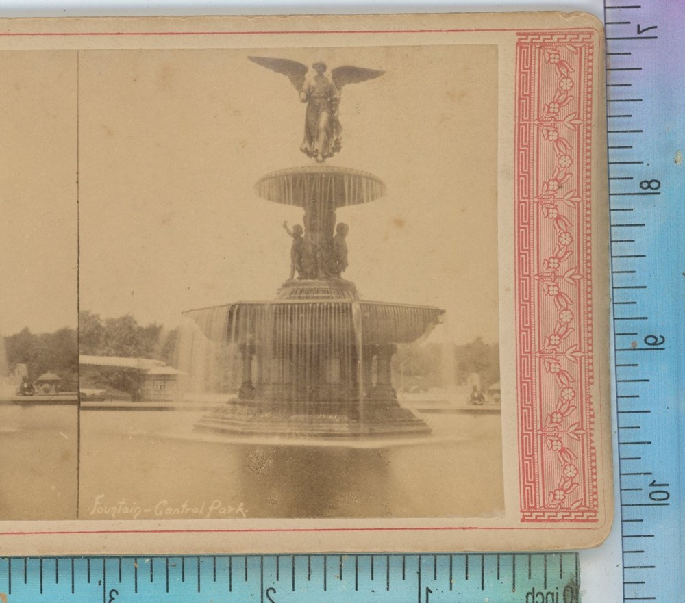 Fountain Central Park NY New York  Stereoview