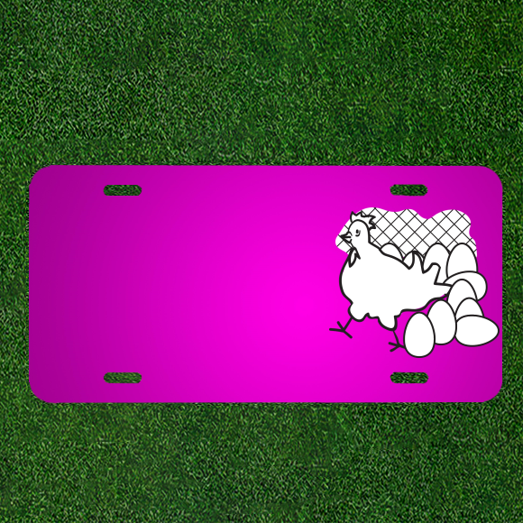 Personalized Custom Car License Plate Design with Option to Add Names for Chicken Hen Eggs Decoration