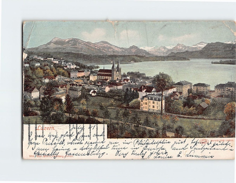 Postcard City View of Lucerne Switzerland