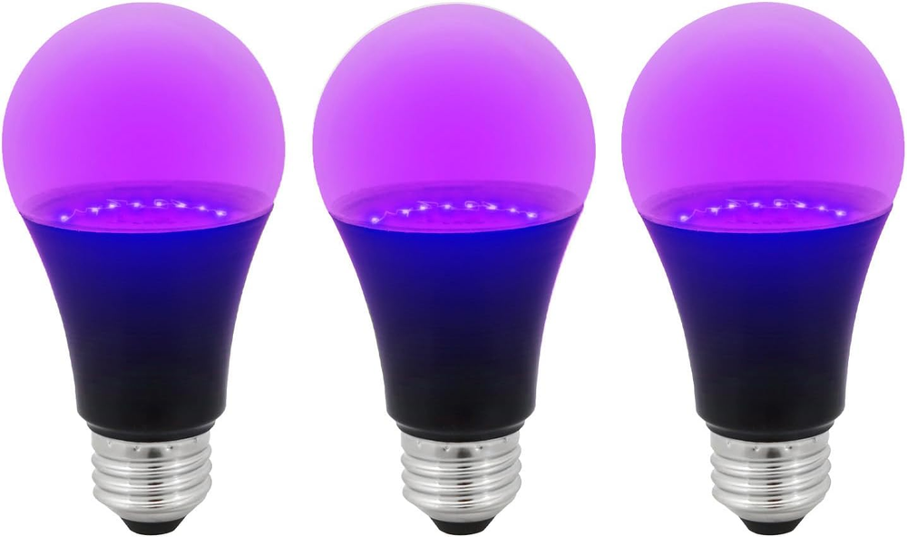 LED A19 Black Light UV Bulb, 7W (60W Equiv.), Medium E26 Base, Non-Dimmable, 390