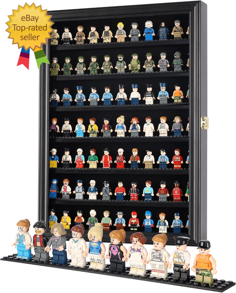Minifigure Display Case - Wall Cabinet for LEGO Minifigures and Small Building Blocks
