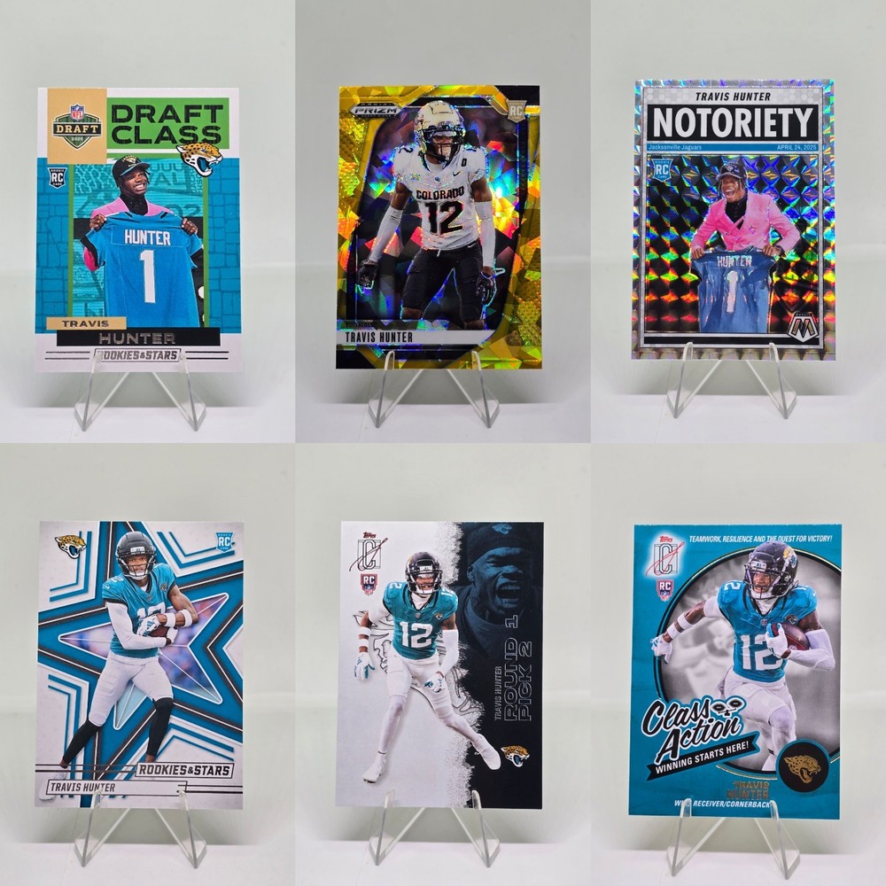 Travis Hunter 2025 Rookie 6 Card Lot Topps Prizm Mosaic Gold Ice RC Jaguars