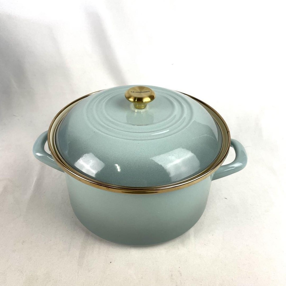 Le Creuset Enamel on Steel Casserole with Lid 20cm 3.7L Sage Gold Knob