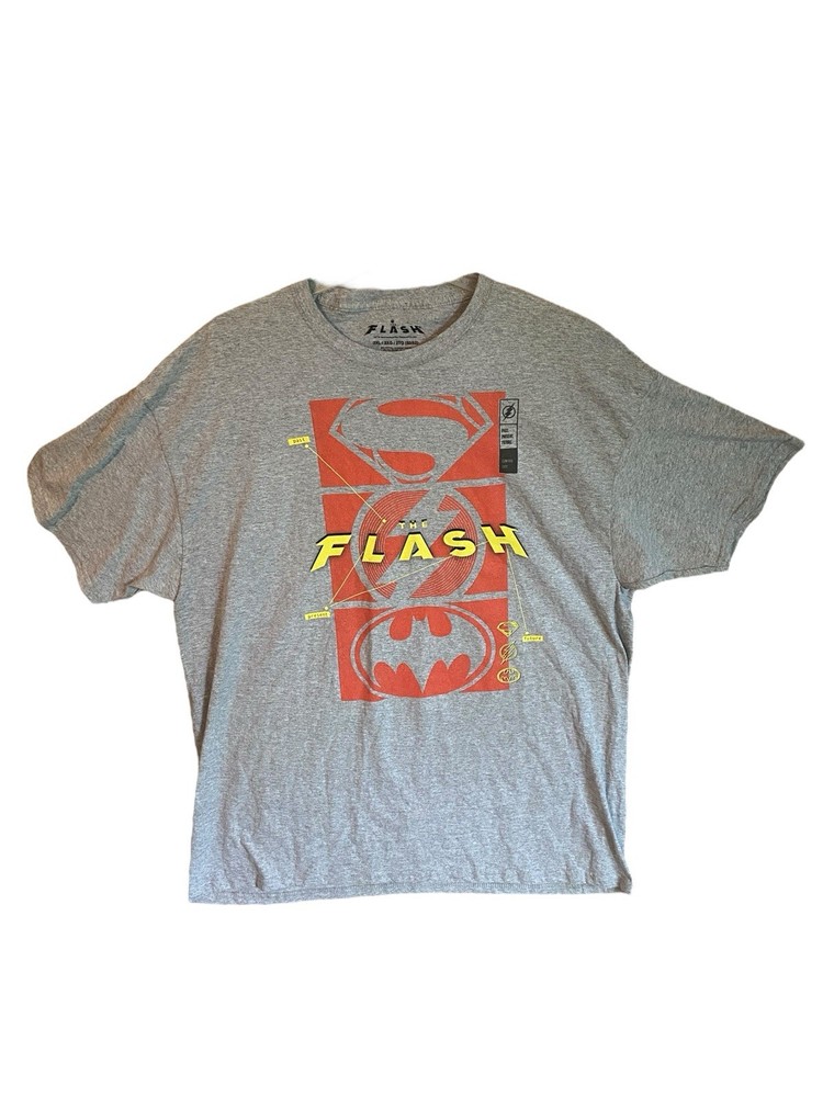 DC Comics The Flash Men's 2XL T-Shirt Short Sleeve Graphic Gray