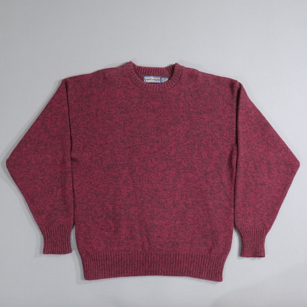 Vtg USA Northeast Outfitters Wool Blend Sweater Men’s XL Burgundy Knit Pullover