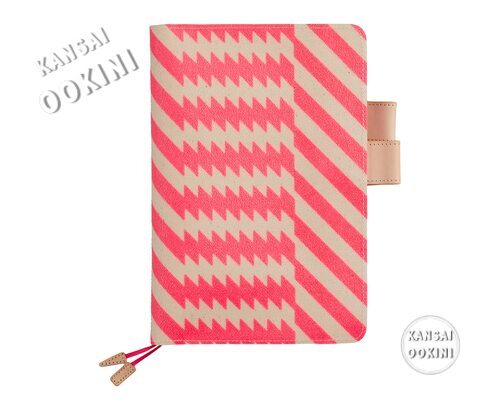 Hobonichi Techo Cousin A5 Notebook Cover by Mintdesigns in Pink Zig-Zag Pattern