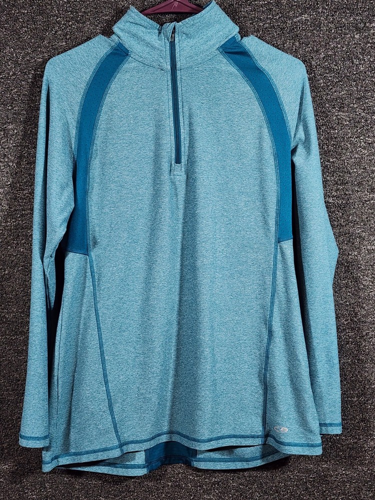 Champion Duo Dry Womens Active Wear Top 1/4 Zip Long Sleeve Size M