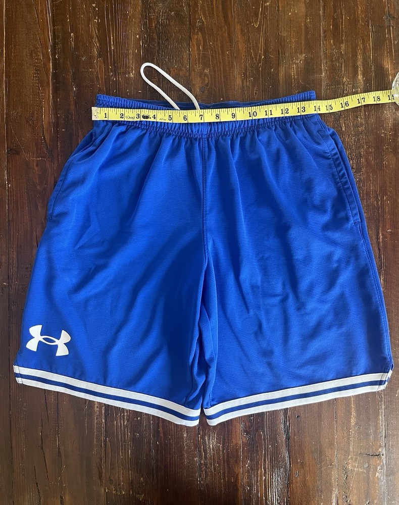 Under Armour Men's Blue Athletic Mesh Shorts Drawstring Elastic Waist Size M