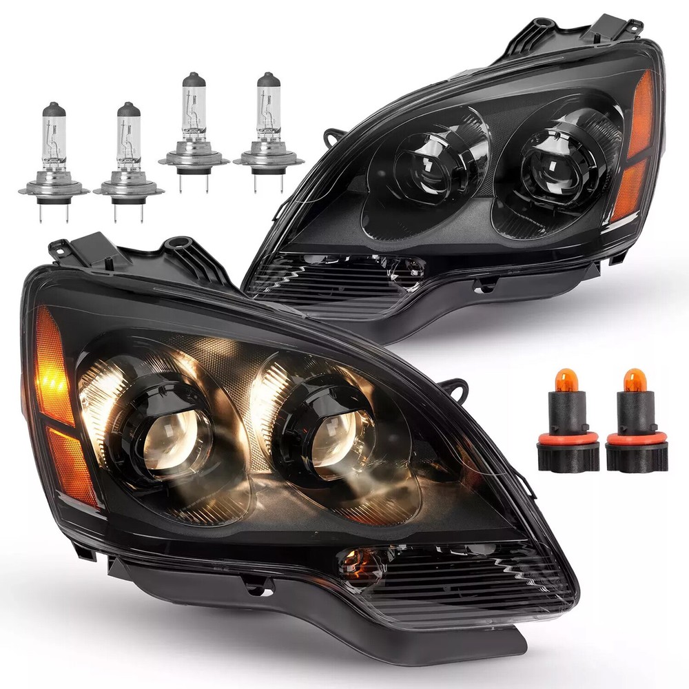 Pair Clear Lens Headlights W/ Bulbs Left+Right Side Fit For GMC Acadia 2007-2012