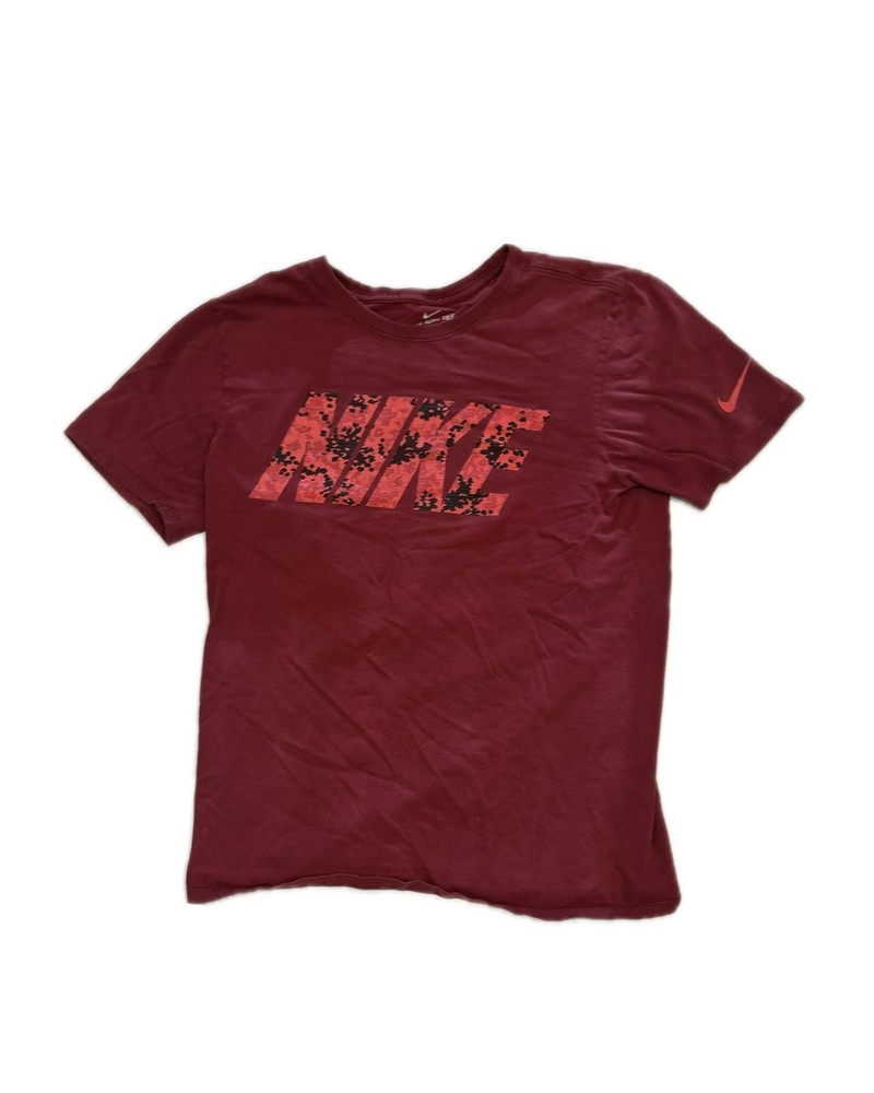 Nike T-Shirt Men’s Size Medium Burgundy Red Snakeskin Logo Graphic Tee