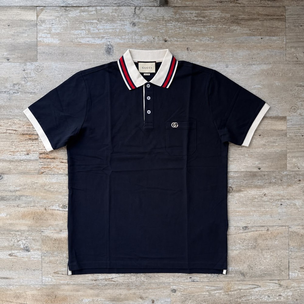 Men's Gucci GG Polo shirt - Blue, XL