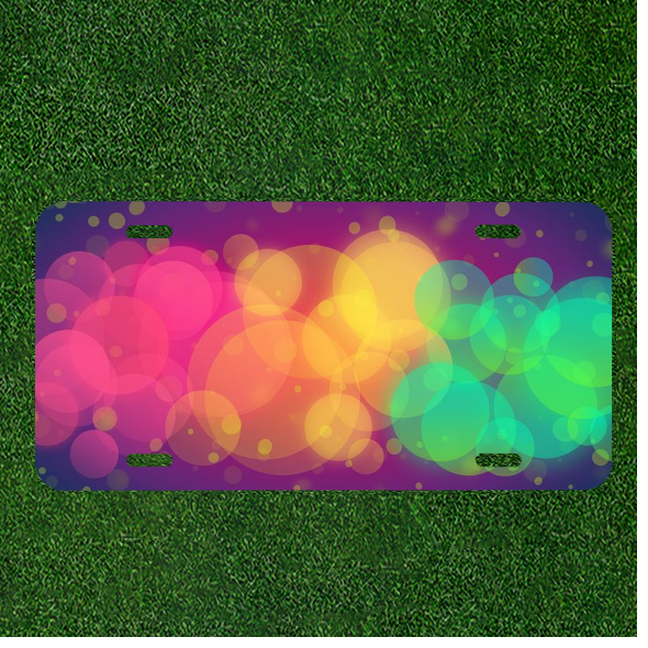 Design Your Unique Car License Plate with Vibrant Bokeh Texture and Colors