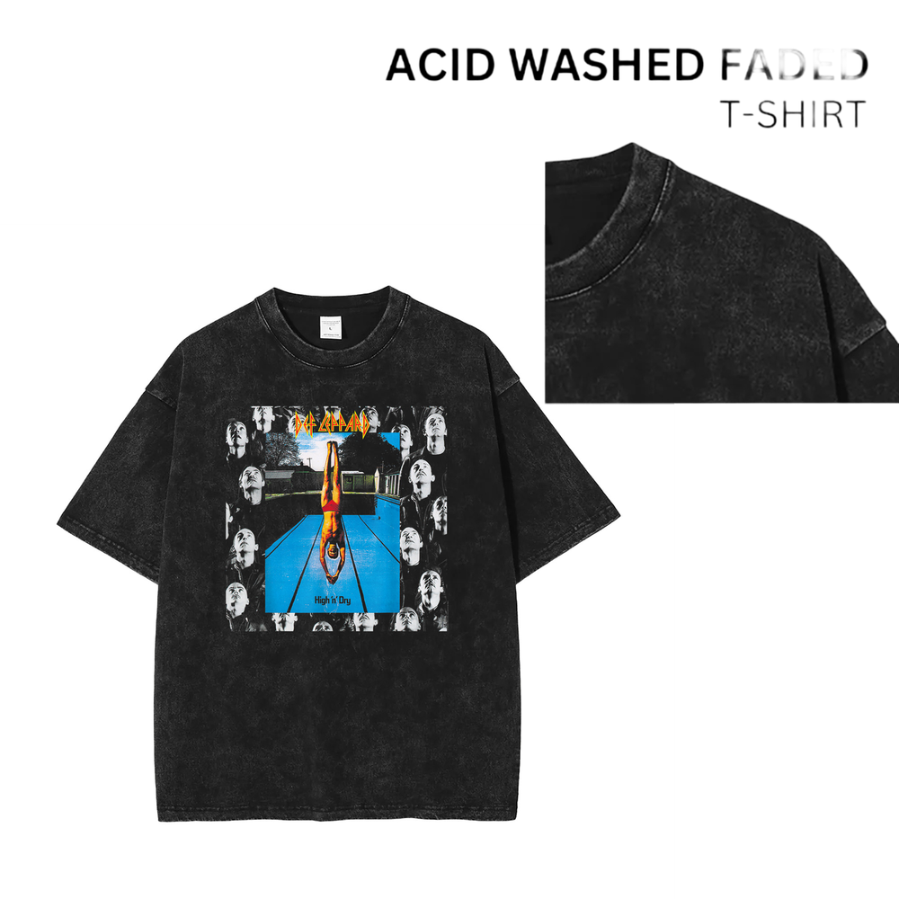 90s Vintage Acid Washed Rock Band T-Shirt - Unisex Retro Design 102066