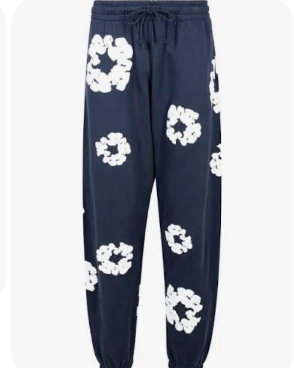Denim Tears Mono Cotton Wreath Washed Blue Sweatpants SM