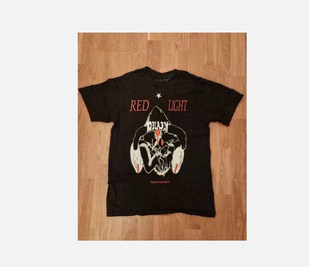 Drain Gang Bladee Red Light T-shirt, Music Cotton Black T-Shirt