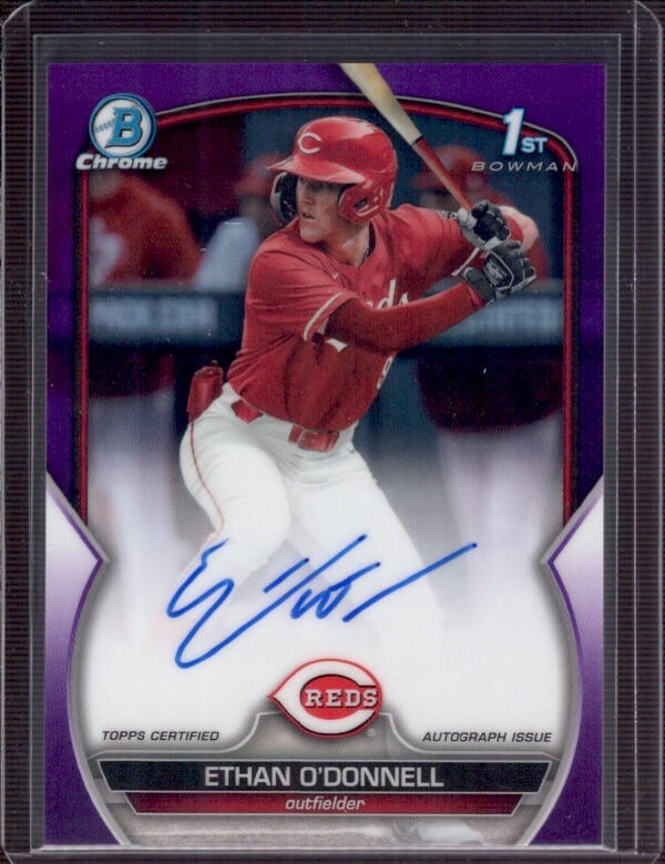 ETHAN O'DONNELL 2023 Bowman Chrome Draft 1st Purple Refractor Auto #001/250