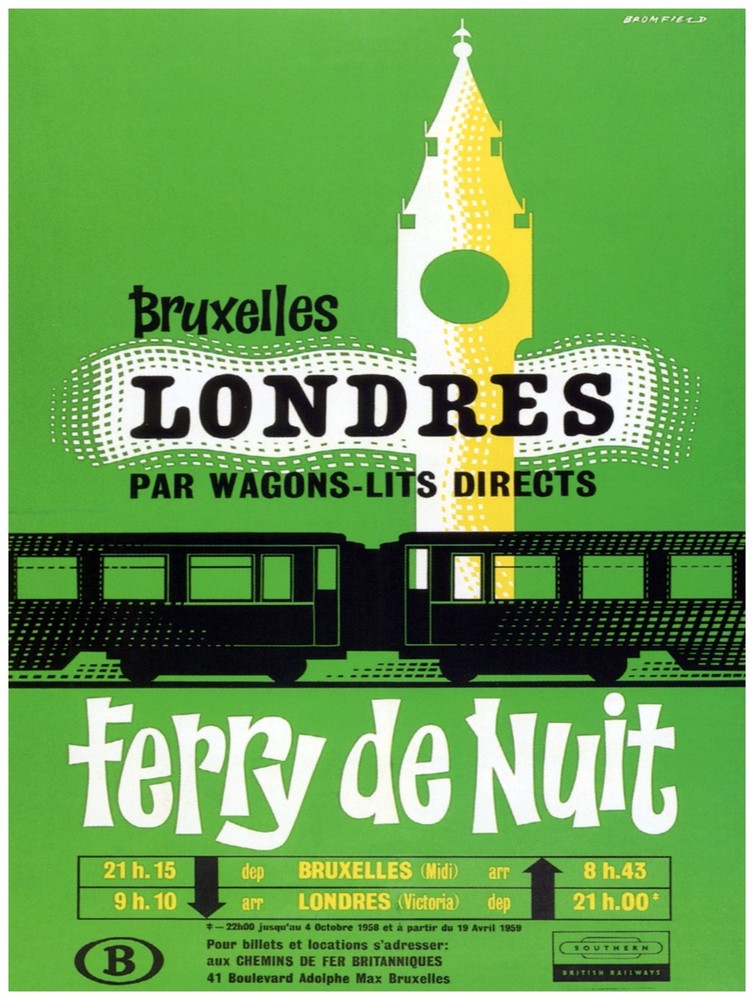 Decor Ferry de Nuit Poster. Bruxelles Londres. Fine Graphic Art Design. 1547