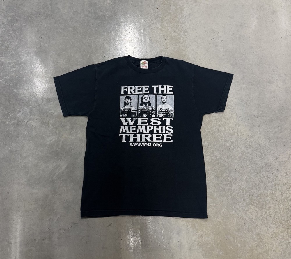 Free The West Memphis Three Black Vintage 90s T-Shirt Size Medium