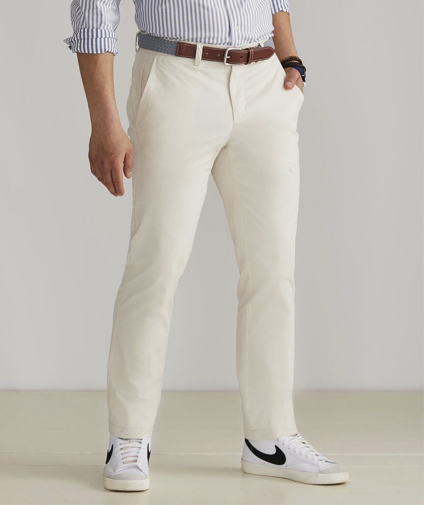 Vineyard Vines Breaker Pants 42x32 Stone Khaki Stretch Chino Cotton Blend