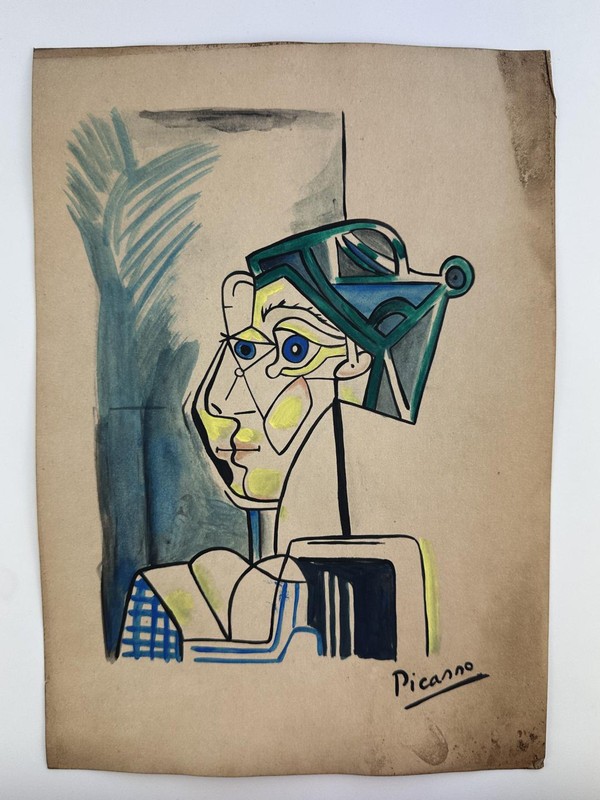 Pablo Picasso COA Art Painting Original Drawing Vintage Signed