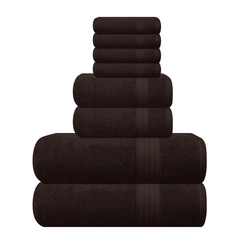 Ultra Soft 8-Piece Cotton Towel Set with 2 Oversized Bath Towels