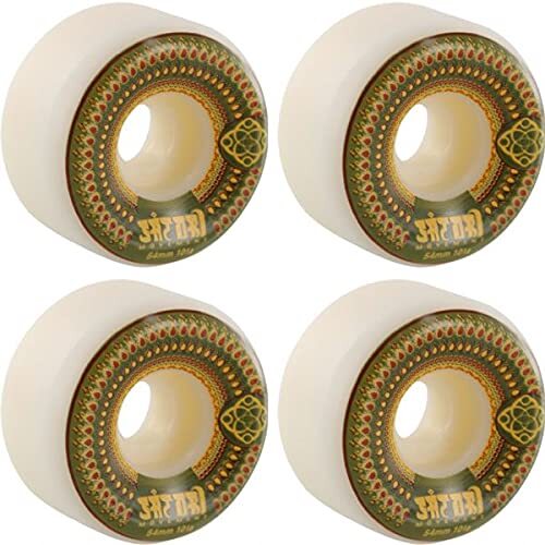 Satori Movement Mandala White/Green Skateboard Wheels - 54mm 101a (Set of 4)