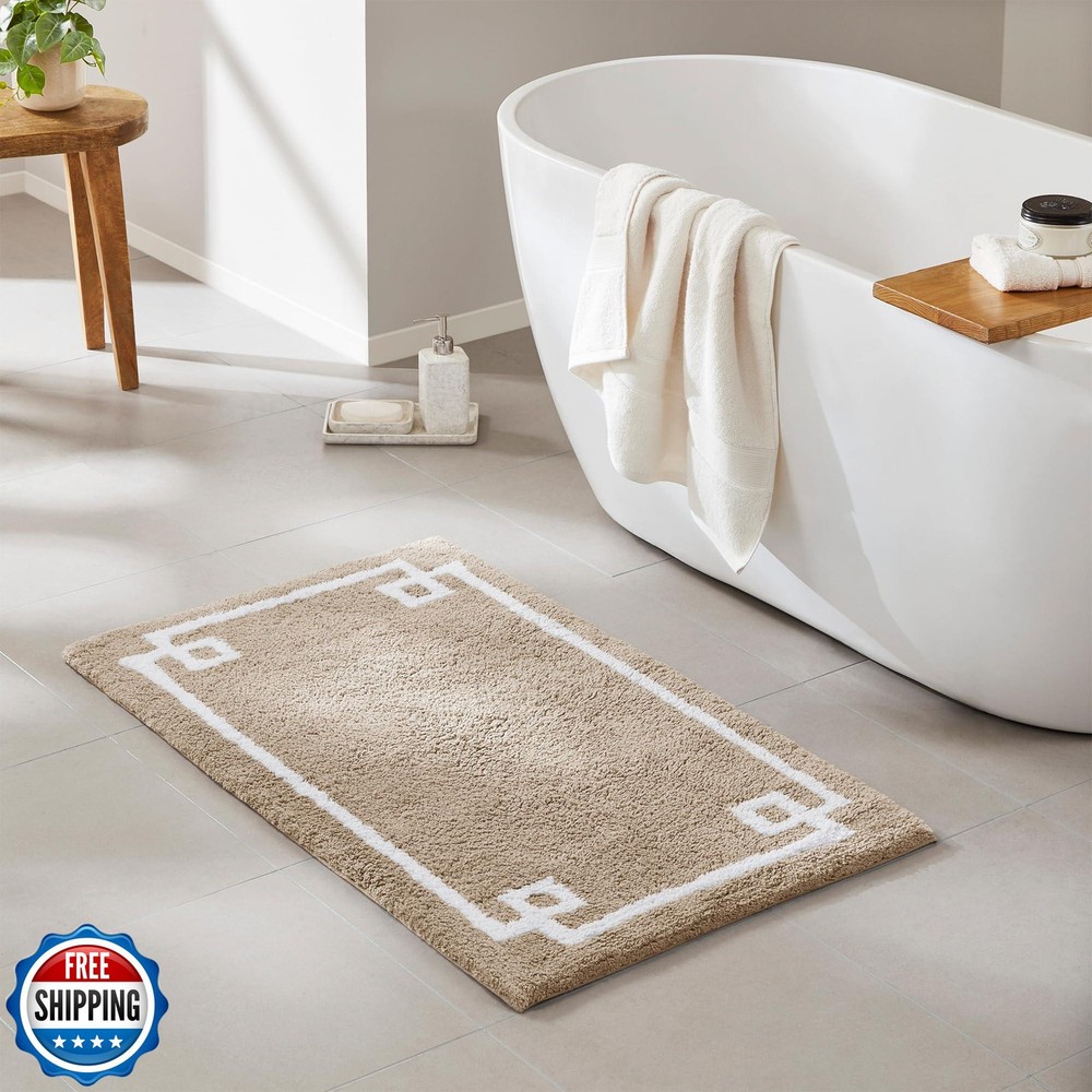 Madison Park Evan Non-Slip 100% Cotton Luxurious Tufted Bath Rug