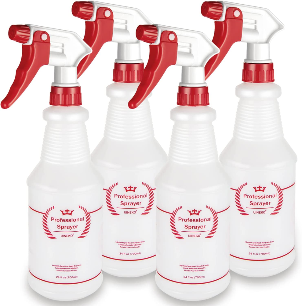 24oz Heavy-Duty Plastic Spray Bottles 4-Pack for All-Purpose Use