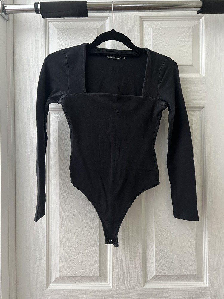 Abercrombie & Fitch Women Black Bodysuit Square Neck Size XS