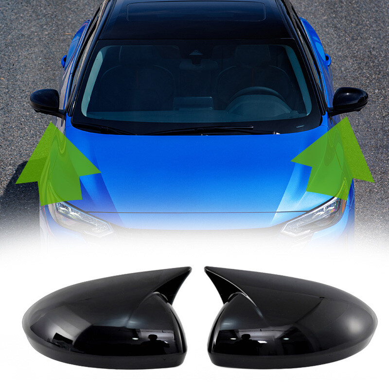 Glossy Black Wing Mirror Cover Caps Add-on For Nissan Altima Sentra 2020-2024