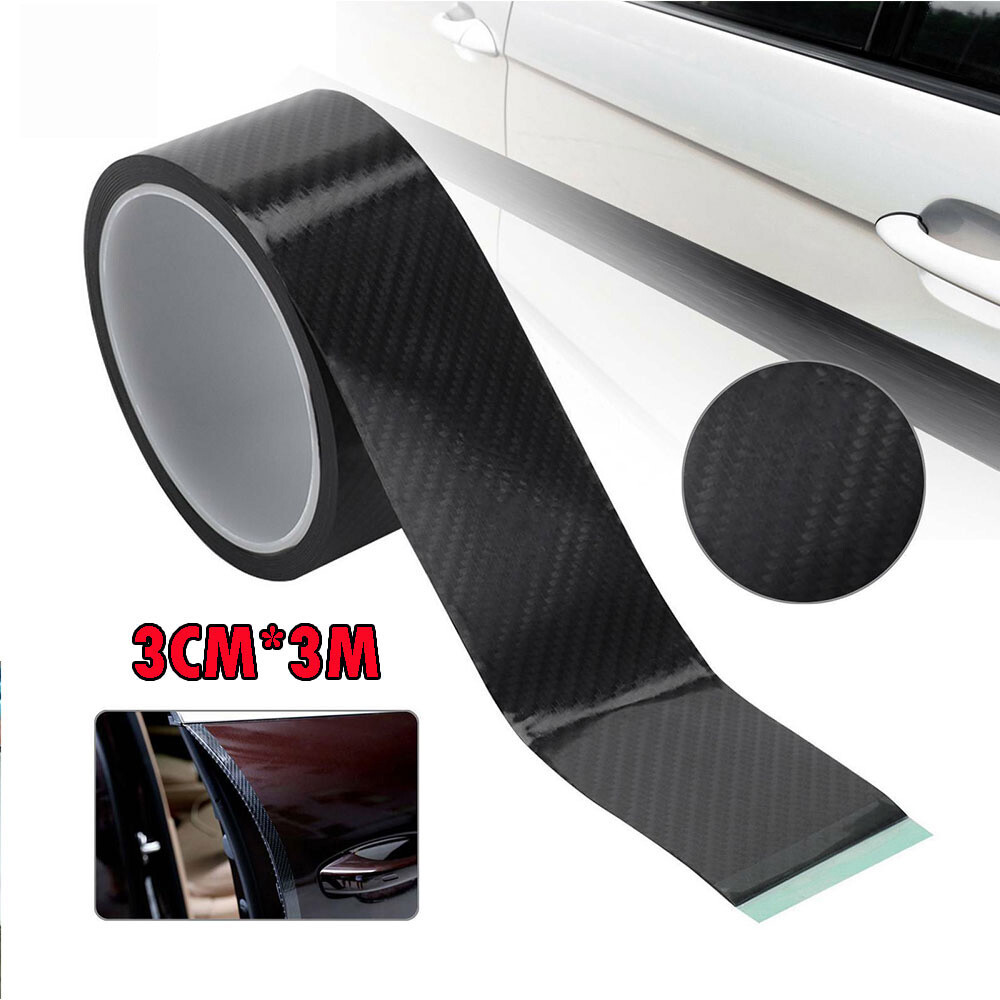 3CM*10FT Anti Scratch Sticker Carbon Fiber Pattern Decal Door Plate Bumper Parts