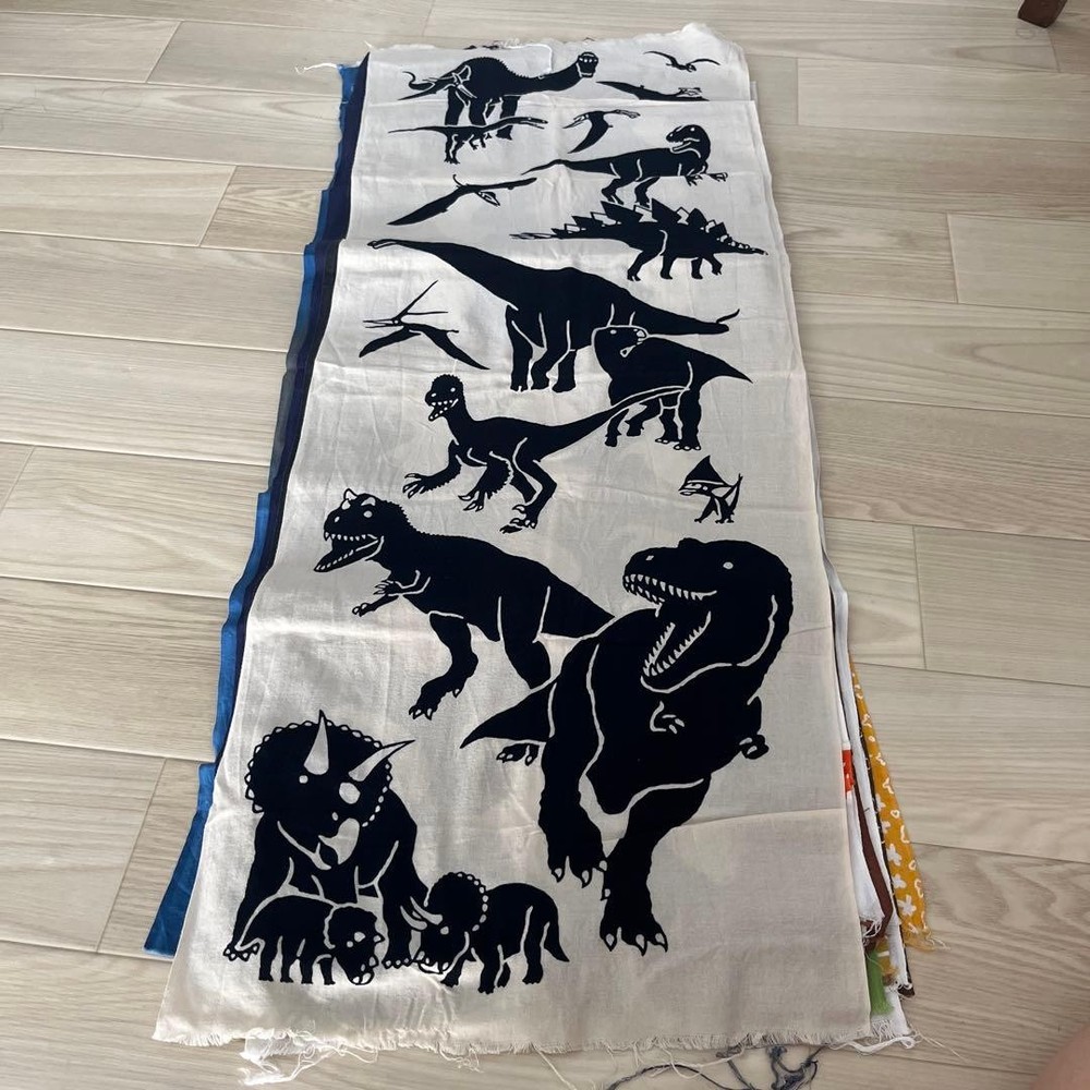 Japanese Tenugui Towels dinosaur silhouette