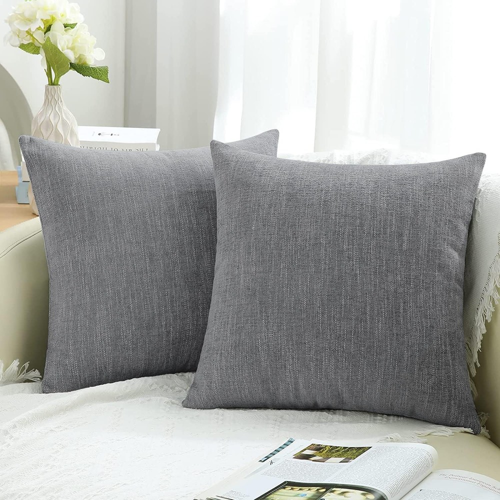 DecorUhome Farmhouse Chenille Pillow Covers Set of 2 20x20