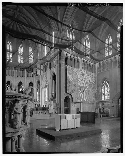 Philadelphia PA Church of the Advocate interior 1900s Gothic cathedral altar