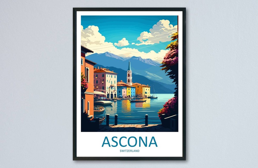 Ascona Travel Print Wall Art Ascona Wall Hanging Home Dcor Ascona Gift Art