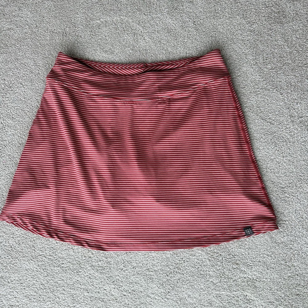 Title Nine Skirt Womens M Gray Red Striped Mini Lined Tennis Golf