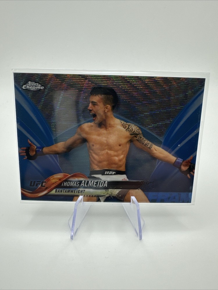 2018 Topps Chrome UFC Thomas Almeida #80 Blue Wave Refractor 75/75