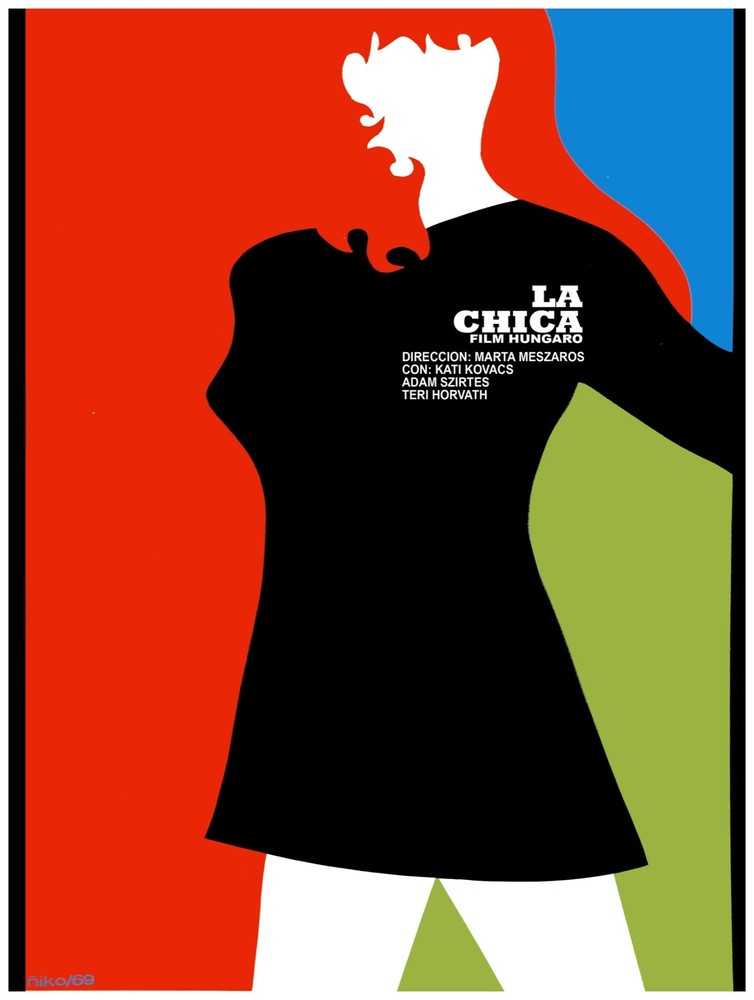 688.La Chica, The girl Wall Decoration POSTER.Graphics to decorate home office.