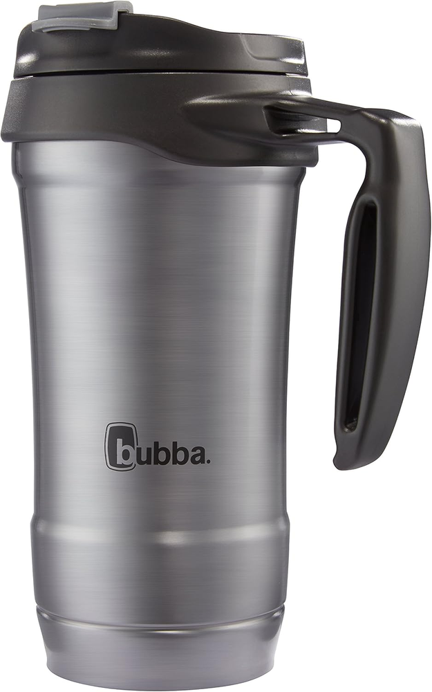 HERO Vacuum-Insulated Stainless Steel Travel Mug with Handle, 18 oz, Gunmetal